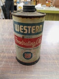Vtg Western Graphite Penetrating Oil Tin Empty W-7123 Lubricating Springs 16 Oz