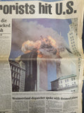 Sept. 11, 2001 Special Edition Terrorists Hit US Newspaper Valley News Dispatch