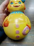 Vintage 1972 The First Years Clown Roly Poly Chime Plastic Toy Kiddie Production