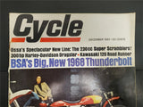 Vtg Dec 1967 Cycle Magazine 300 HP Harley-Davidson Dragster BSA 1968 Thunderbolt