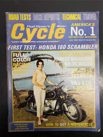 Vtg July 1966 Floyd Clymer's Motorcycle Magazine America's #1 Motorcycle Mag.