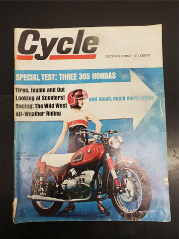 Vtg Dec. 1966 Cycle Magazine BMW R69S Special Test Three 305 Hondas Floyd Clymer
