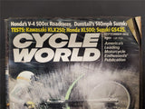 Vtg Sept. 1979 Cycle World Magazine Honda V-4 500cc Dunstall Suzuki Kawasaki KLX