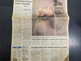 Tuesday Sept. 11 2001 Terrorists hit U.S. Newspaper Trade Center Pentagon Bush