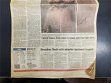 Tuesday Sept. 11 2001 Terrorists hit U.S. Newspaper Trade Center Pentagon Bush