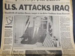 Vtg 1991 Pittsburgh Post-Gazette Newspaper US Attacks Iraq Gulf War Saddam Bush