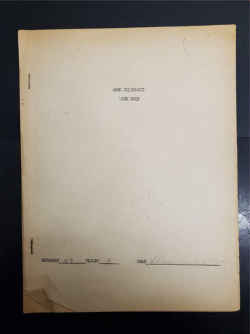 VTG WW2 Era USAF Aero Equipment Work Book Roy Williams 2nd Lieutenant Collectibl