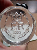 Vintage 1977 Darlington Crystal Glass Silver Jubilee Queen Elizabeth Paperweight