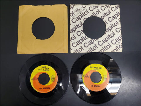Vtg Beatles 45 Rpm Vinyl Records Lady Madonna Inner Light 8 Days Week Spoil Part