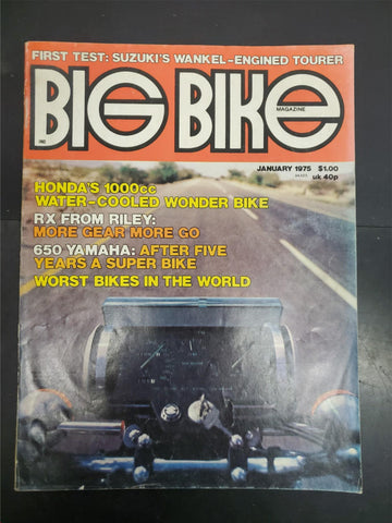 Vtg Jan '75 Big Bike Motorcycle Magazine Suzuki Honda Yamaha Worst Bikes n World