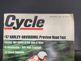 Vtg Nov '66 Cycle Motorcycle Magazine '67 Harley Road Test 245 Mph Triumph Honda