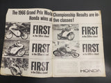 Vtg Nov '66 Cycle Motorcycle Magazine '67 Harley Road Test 245 Mph Triumph Honda
