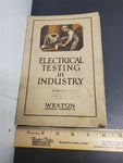 VTG Electrical Testing Industry Book Weston Electrical Instrument Collectible