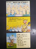 Vtg 1938 Military Patriotic Post Cards W/ 2 Cent John Adams USPS Stamps on Each