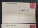 Vtg 1938 Military Patriotic Post Cards W/ 2 Cent John Adams USPS Stamps on Each