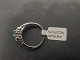 Women's Faux Emerald Cubic Zirconia 925 Sterling Silver Ring Size 9 Jewelry Gift