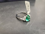 Women's Faux Emerald Cubic Zirconia 925 Sterling Silver Ring Size 9 Jewelry Gift