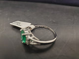 Women's Faux Emerald Cubic Zirconia 925 Sterling Silver Ring Size 9 Jewelry Gift