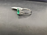 Women's Faux Emerald Cubic Zirconia 925 Sterling Silver Ring Size 9 Jewelry Gift