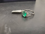 Women's Faux Emerald Cubic Zirconia 925 Sterling Silver Ring Size 9 Jewelry Gift