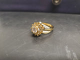 Women's 14KT Gold Electro-Plate Cubic Zirconia Ring Size 9 Jewelry Gift Classy
