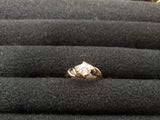 Women's 14KT Gold Electro-Plate Cubic Zirconia Ring Sz 9 Jewelry Single Gemstone