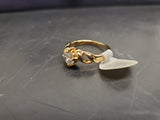 Women's 14KT Gold Electro-Plate Cubic Zirconia Ring Sz 9 Jewelry Single Gemstone