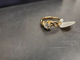 Women's 14KT Gold Electro-Plate Cubic Zirconia Ring Sz 9 Jewelry Single Gemstone