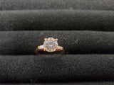Women's 14KT ElectroPlate Ring W/Large Cubic Zirconia Gemstone Cntr Jewelry Sz 9