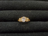 Women's 14KT Electro-Plate Ring Oval Cubic Zirconia Gemstone Center Jewelry Sz 9