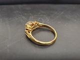 Women's 14KT Electro-Plate Ring Oval Cubic Zirconia Gemstone Center Jewelry Sz 9