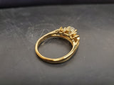 Women's 14KT Electro-Plate Ring Oval Cubic Zirconia Gemstone Center Jewelry Sz 9