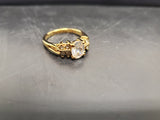 Women's 14KT Electro-Plate Ring Oval Cubic Zirconia Gemstone Center Jewelry Sz 9