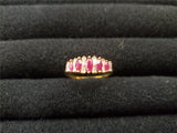 Women's 14KT Gold Electro-Plate Faux Ruby Cubic Zirconia Jewelry Gift Sz 9 Nice