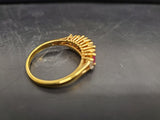 Women's 14KT Gold Electro-Plate Faux Ruby Cubic Zirconia Jewelry Gift Sz 9 Nice