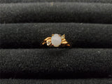 Women's 14KT Gold Electro-Plate Pearl Opal Cubic Zirconia Ring Jewelry Gift Sz 9