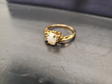 Women's 14KT Gold Electro-Plate Pearl Opal Cubic Zirconia Ring Jewelry Gift Sz 9