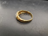 Womens 14KT Gold Electro-Plate Triple Row Cubic Zirconia Ring Jewelry Sz 9 Gift