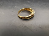 Womens 14KT Gold Electro-Plate Triple Row Cubic Zirconia Ring Jewelry Sz 9 Gift