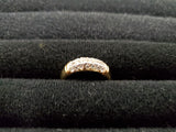 Womens 14KT Gold Electro-Plate Triple Row Cubic Zirconia Ring Jewelry Sz 9 Gift