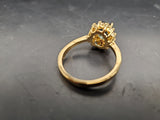 Womens 14KT Gold Electro-Plate Sapphire Cubic Zirconia Ring Jewelry Sz 9 Gift VF
