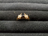 Womens 14KT Gold Electro-Plate Black Oval Gem Cubic Zirconia Ring Jewelry Sz 9