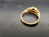 Womens 14KT Gold Electro-Plate Black Oval Gem Cubic Zirconia Ring Jewelry Sz 9