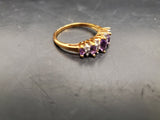 Womens 14KT Gold Electro-Plate Amethyst Cubic Zirconia Ring Jewelry Sz 9 Gorgeou