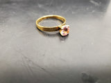 Womens 14KT Gold Electro-Plate Pink Sapphire Cubic Zirconia Ring Jewelry Sz 9