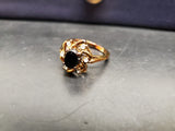 Womens 14KT Gold Electro-Plate Smoky Topaz Cubic Zirconia Ring Jewelry Sz 9