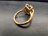 Womens 14KT Gold Electro-Plate Smoky Topaz Cubic Zirconia Ring Jewelry Sz 9