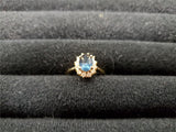 Womens 14KT Gold Electro-Plate Sapphire Cubic Zirconia Ring Jewelry Sz 9 Gift VF