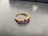 Womens 14KT Gold Electro-Plate Amethyst Cubic Zirconia Ring Jewelry Sz 9 Gorgeou