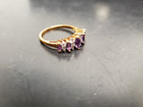 Womens 14KT Gold Electro-Plate Amethyst Cubic Zirconia Ring Jewelry Sz 9 Gorgeou